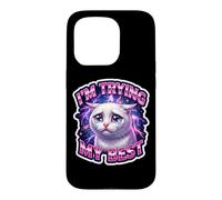J'essaie Mon Meilleur mème de Chat Stupide Qui pleure Coque pour iPhone 15 Pro