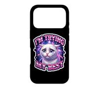 J'essaie Mon Meilleur mème de Chat Stupide Qui pleure Coque pour iPhone 17 Pro