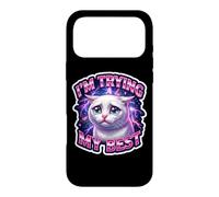 J'essaie Mon Meilleur mème de Chat Stupide Qui pleure Coque pour iPhone 17 Pro Max