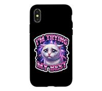 J'essaie Mon Meilleur mème de Chat Stupide Qui pleure Coque pour iPhone X/XS