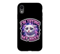 J'essaie Mon Meilleur mème de Chat Stupide Qui pleure Coque pour iPhone XR