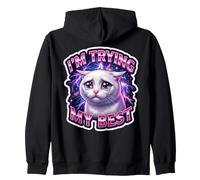J'essaie Mon Meilleur mème de Chat Stupide Qui pleure Sweat à Capuche