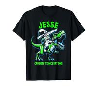 Jesse Crushin' It Since Day One Astronaute Dinosaure Cartoon T-Shirt