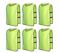 Jessedaa 6 Bavoirs de Football pour Les Juniors et Les Adultes Bavoirs d'entraînement Sportif Parfaits pour Les Gilets de Football/Football/Rugby/Netball Vert Fluorescent Jeunes (Pas Plus de 70 kg)