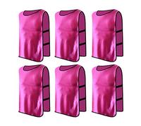 Jessedaa 6 Bavoirs de Football pour Les Juniors et Les Adultes Bavoirs d'entraînement Sportif Parfaits pour Les Gilets de Football/Football/Rugby/Netball Rose Rouge Jeunes (Pas Plus de 70 kg)