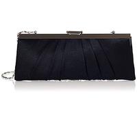 Jessica McClintock Blaire Satin Frame Evening Clutch, Sac à Main de soirée Femme, Bleu Marine, Einheitsgröße