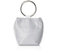 Jessica McClintock Gwen Ball Pochette de poignet en maille pour femme, Argenté., Taille unique