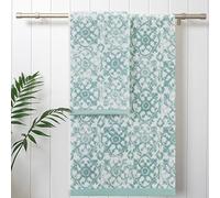 Jessica Simpson Aziza - Lot de 4 Serviettes de Bain | Décoration de Salle de Bain de qualité supérieure | Comprend 2 essuie-Mains et 2 Serviettes de Douche | 100% Coton et lavables en Machine |