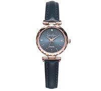 Jessica Simpson Diamond Collection Montre à quartz classique avec bracelet en cuir et cadran rond à facettes pour femme, bronze, Classique
