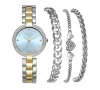 Jessica Simpson Ensemble de montres pour femme 2 tons 33 mm cadran bleu