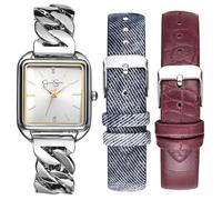 Jessica Simpson Ensemble montre femme argent 29mm + 2 bracelets supplémentaires