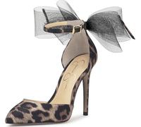 Jessica Simpson Escarpins Phindies avec nœud en satin pour femme, Safari Cloudy Leopard, 38.5 EU