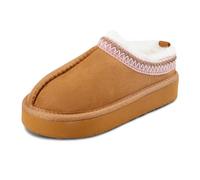 Jessica Simpson Fille 1 inch Platform Memory Foam Slide-on Clog Slipper-Indoor/Outdoor Sole Sabot, Marron Clair, Medium Big Kid