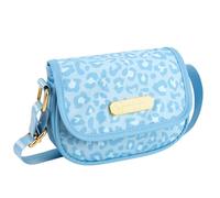 Jessica Simpson Mini sac à bandoulière en cuir végétalien moelleux et mignon, Guépard bleu, Décontracté