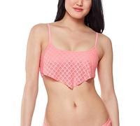 Jessica Simpson Mix & Match Solid Eyelet Bikini Swimsuit Separates Bottom, Fizz Bandana Top, L Femme