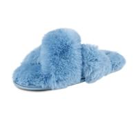 Jessica Simpson Pantoufles à enfiler en mousse à mémoire de forme pour femme, bleu, Medium