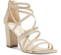 Jessica Simpson Stassey Sandales à talons carrés à lanières pour femme, champagne, 37.5 EU