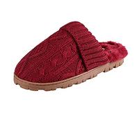 Jessica Simpson Womens Soft Cable Knit Slippers with Indoor/Outdoor Sole