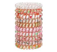 JessLab Élastiques à Cheveux en Spirale, 10Pcs Assortis Sans Trace, Mignon Plastique Bobines de Cheveux Queues de Cheval Supports, Accessoires No-Damage Filles Femmes