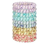JessLab Élastiques à Cheveux en Spirale, 10Pcs Assortis Sans Trace, Mignon Plastique Bobines de Cheveux Queues de Cheval Supports, Accessoires No-Damage Filles Femmes