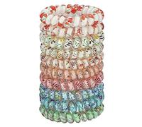 JessLab Élastiques à Cheveux en Spirale, 10Pcs Assortis Sans Trace, Mignon Plastique Bobines de Cheveux Queues de Cheval Supports, Accessoires No-Damage Filles Femmes