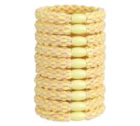JessLab Élastiques à Cheveux pour Femmes, Chouchous Élastiques Tressés de Couleurs Mélangées, Accessoires Capillaires Durables et Flexibles, Pack de 10, Couleurs Multicolores (Jaune)