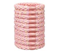 JessLab Élastiques à Cheveux pour Femmes, Chouchous Élastiques Tressés de Couleurs Mélangées, Accessoires Capillaires Durables et Flexibles, Pack de 10, Couleurs Multicolores (Rose)