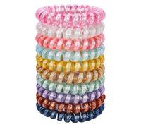 JessLab Élastiques En Spirale pour Femmes, Lot de 10, Sans Pli et Sans Dommage, pour Queues de Cheval et Bracelets, Accessoire pour Cheveux Filles