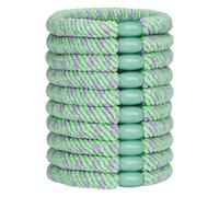 JessLab Élastiques pour Cheveux Tie-Dye pour Femmes, Bandes Élastiques Spirale Colorées, Sans Plis, Extensibles et Douces pour Tous Types De Cheveux, Pack de 10, Vert Clair