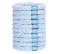JessLab Élastiques pour Cheveux Tie-Dye pour Femmes, Bandes Élastiques Spirale Colorées, Sans Plis, Extensibles et Douces pour Tous Types De Cheveux, Pack de 10, Bleu Clair