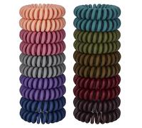 JessLab Élastiques Spirale Cheveux, 20Pcs Sans Pli et Sans Dommage, pour Queues de Cheval Cordon Téléphonique et Bracelet, Accessoire pour Cheveux Filles/Femmes Cadeau