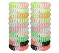 JessLab Élastiques Spirale Cheveux, 20Pcs Sans Pli et Sans Dommage, pour Queues de Cheval Cordon Téléphonique et Bracelet, Accessoire pour Cheveux Filles/Femmes Cadeau