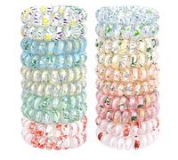 JessLab Petits Élastiques Spirales, Lot de 20, Accessoires Cheveux Résistants et Imperméables, Élastiques pour Femmes, Sans Dommage, Convient à Tous Types de Cheveux, Mix Couleur 3