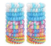JessLab Petits Élastiques Spirales, Lot de 20, Accessoires Cheveux Résistants et Imperméables, Élastiques pour Femmes, Sans Dommage, Convient à Tous Types de Cheveux, Mix Couleur 1