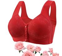 Jessmate Bra for Seniors, Jessmate Bra for Seniors Front Closure, Magic Comfort Front Closure Shaping Bras for Seniors (Bright Red,S)