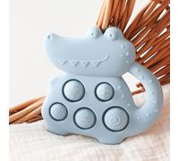 Jessruly Jouet sensoriel simple en silicone - Jouet sensoriel Pop It doux avec clochette à main, bouton-pression facile à presser pour calmer et jouer motrice fine (bleu)