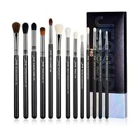 Jessup Kit Pinceaux Maquillages Yeux Professionnel Pinceau Estompeur Yeux pour Maquillage Fard à Paupières Pinceau Mélangeur Synthétique Haut de Gamme Maquillage,13 pièces Noir T338