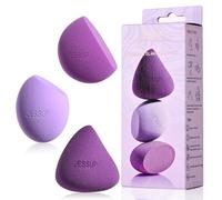 Jessup Lot de 3 Éponges de Maquillage, Eponge Maquillage Visage pour Fond de Teint, Anti-cernes, Contour, Rougir, Violet SP017