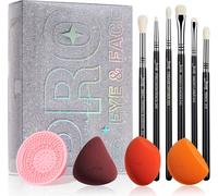 Jessup Lot De 3 Éponges De Maquillage Pour Fard À Paupières, Tapis De Nettoyage Pour Pinceaux De Maquillage Et Boîte De Maquillage Avec Miroir ¿ Outils De Beauté De Qualité Supérieure Pour Une