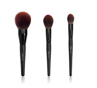Jessup Lot de 3 grands pinceaux de maquillage pour le visage, poudre synth tique de qualit sup rieure, contour, surligneur, noir fant me T274