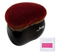 Jessup Pinceau Fond de Teint Liquide, Pinceaux Maquillages Multifonctionnels, 1pc Pinceau Maquillage Fond de Teint en Forme de Galet, Pinceau Teint Blush Noir Mat Foundation Contour Brush SF001