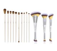 Jessup Pinceaux Maquillage Yeux 10pcs Gris T330 et Jessup Pinceaux Maquillages Visage Double Embout T521