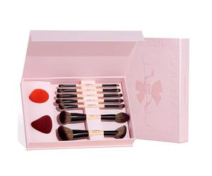 Jessup Set Pinceaux Maquillage avec Éponge Maquillage,7pcs Pinceaux Maquillages Double Embout pour Fond de Teint Contour Surligneur Anti-cernes Kit Pinceau avec Coffret Cadeau,T506