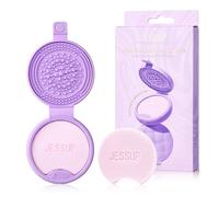 Jessup Tapis Nettoyant Pinceaux Maquillage en Silicone avec 2 Savons Solides, Outil de Nettoyage Portable pour Nettoyer les Éponges et Pinceaux de Maquillage, A013