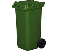 JESTIC Poubelle à roulettes avec roues en caoutchouc pleines pour les déchets et le recyclage Tri Selectif garage Haut XXL (120 Litres, Vert)