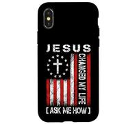 Jésus a changé ma Vie, Demandez-Moi Comment, Conception de Foi Patriotique Coque pour iPhone X/XS