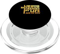 Jésus a changé ma vie et m'a demandé comment Faithcross, un dévot du Christ PopSockets PopGrip pour MagSafe
