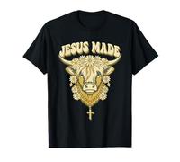 Jésus a créé Une Vache des Highlands, Une Marguerite chrétienne, Une Foi Florale T-Shirt