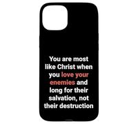 Jésus a Dit : « Aimez Vos Ennemis, Soyez comme Le Christ » (Luc 6, 27) Coque pour iPhone 15 Plus