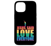 JÉSUS A Dit D'AIMER Tout Le Monde Angel Moroni Mormon LGBT Meme Coque pour iPhone 15